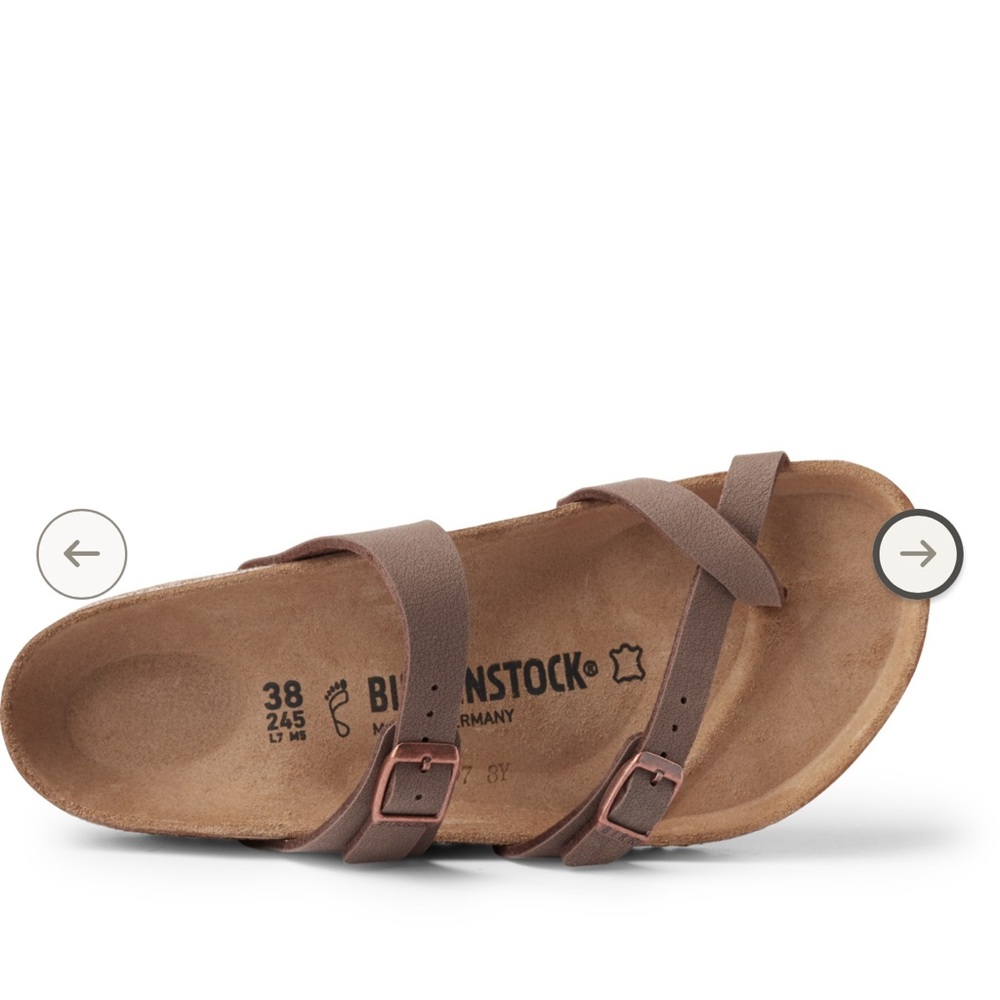 Birkenstock Brown Sandals with Adjustable Straps and Contoured Footbed